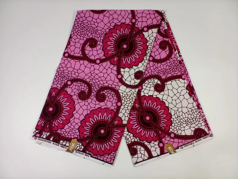 Pink & White Ankara Print Oversized Hoodie