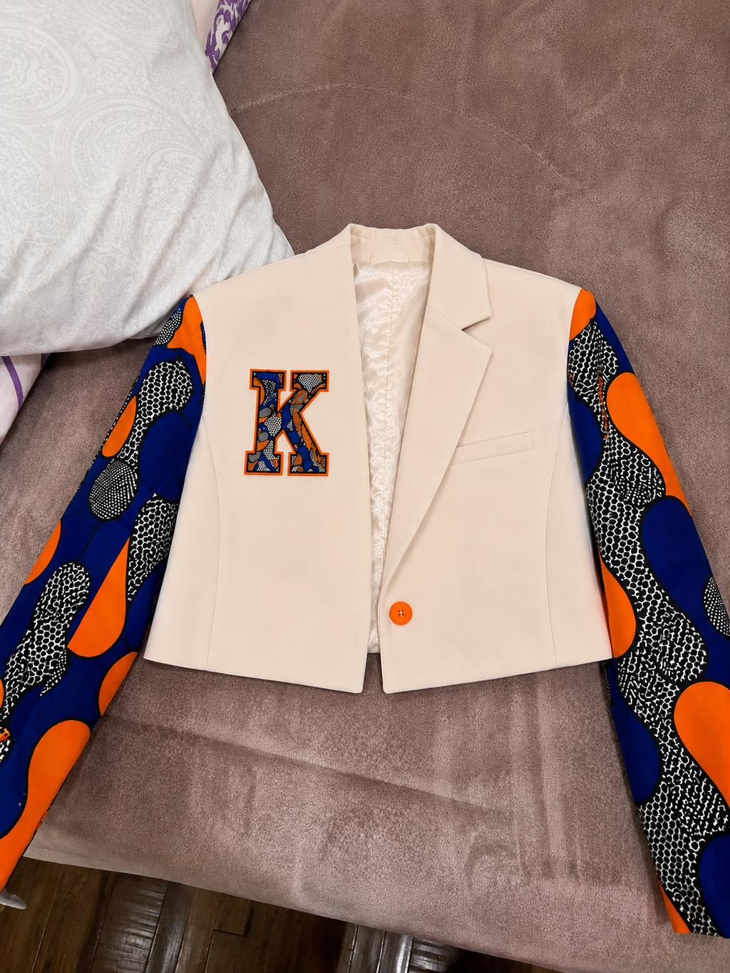 Custom Knicks Championship Inspires Signature Ankara Cropped Blazer