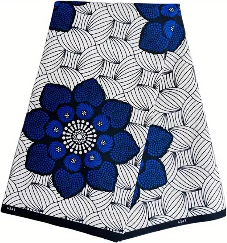 Navy Blue Ankara Unisex Varsity Jacket